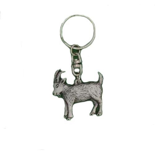 Goat Keychain Pewter